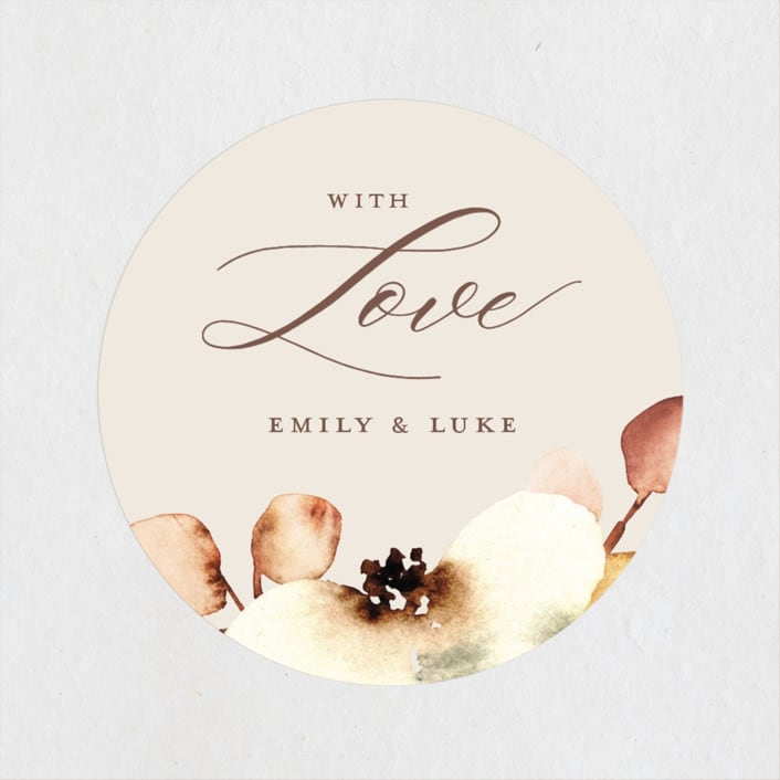 "Bella Mia" - Wedding Favor Stickers in Autumn by Petra Kern - Front