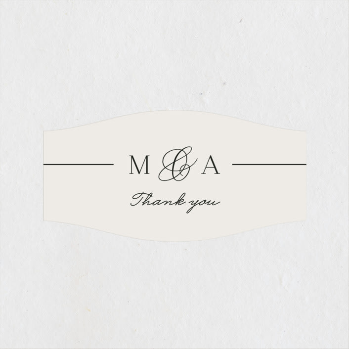 "Classic Monogram" - Wedding Favor Stickers in Cream by Carolyn MacLaren - Front