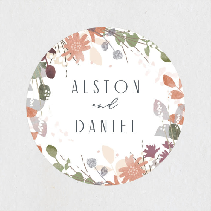 "Golden Hour" - Wedding Favor Stickers in Water Lily by Jennifer Wick - Front