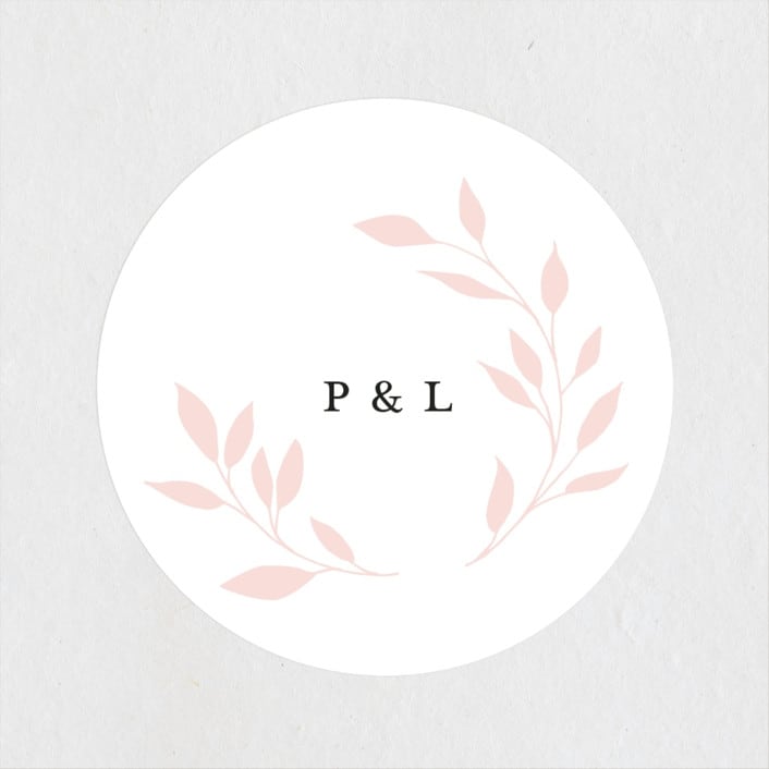 "Emblem" - Wedding Favor Stickers in Petal by Kimberly FitzSimons - Front