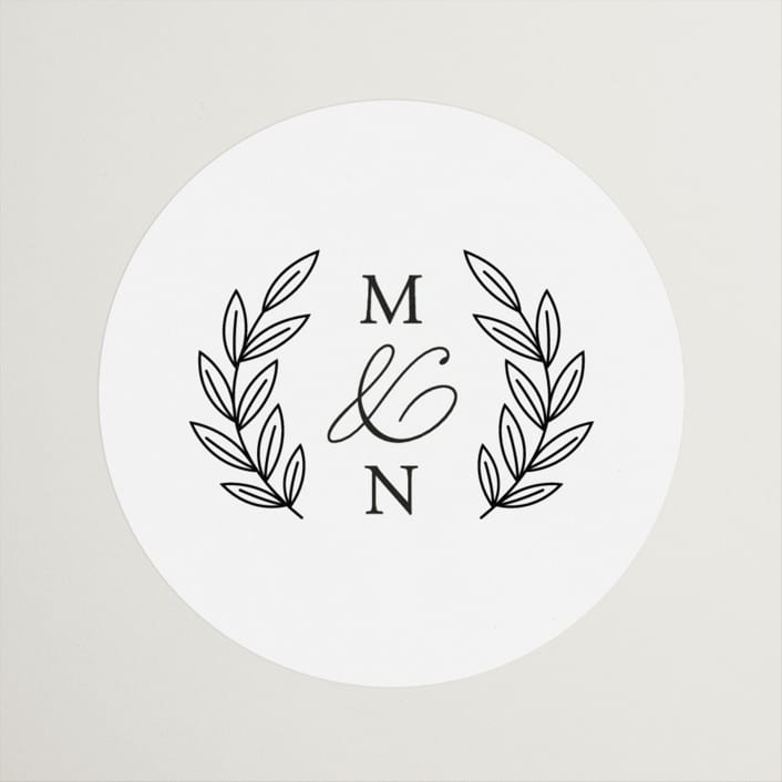 "Organza" - Wedding Favor Stickers in Linen by Jill Means - Front