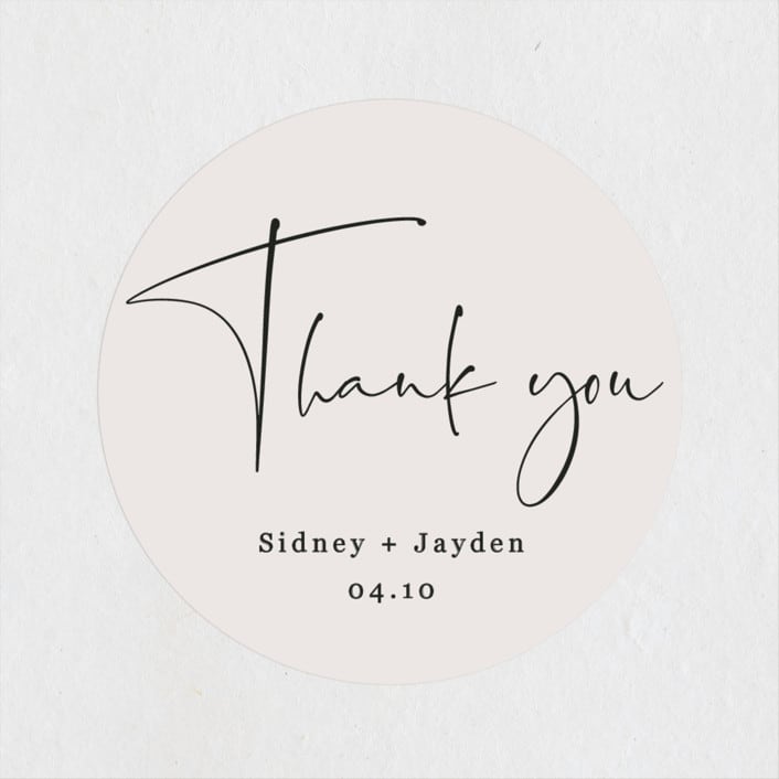 "stylist script" - Wedding Favor Stickers in Ivory by Cass Loh - Front