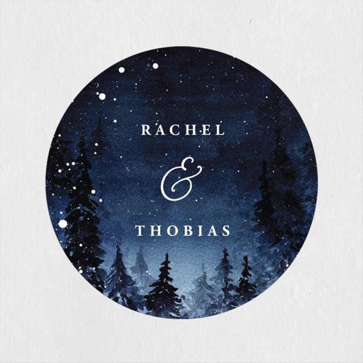 "Let it Snow" - Wedding Favor Stickers in Celestial by Anastasia Makarova - Front