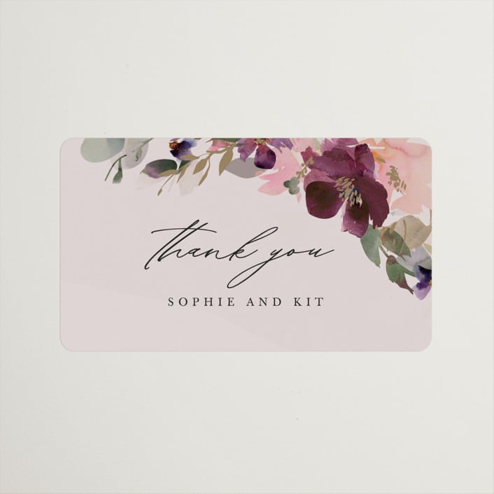 "Fleur" - Wedding Favor Stickers in Blush by Lori Wemple - Front