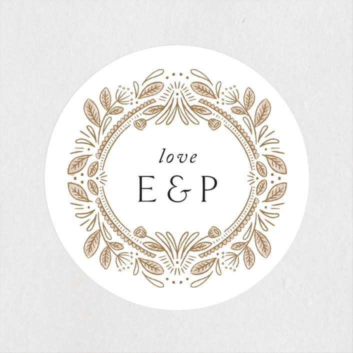 "charmed" - Wedding Favor Stickers in Honey by Jen Owens - Front