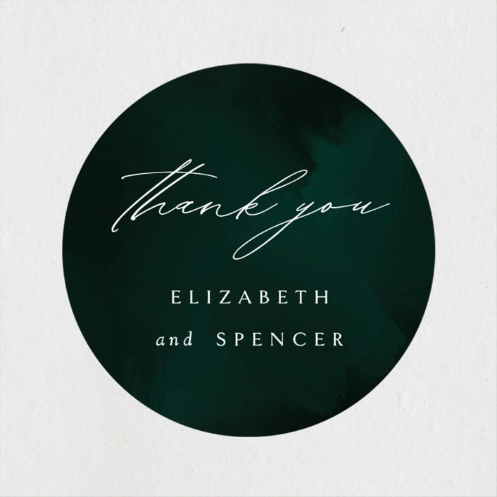 "emerald" - Wedding Favor Stickers in Emerald by Andrea Cernin - Front