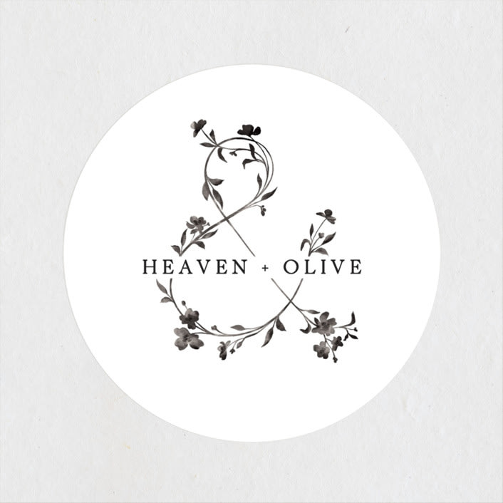 "Floral Union" - Wedding Favor Stickers in Black Sugar by Pati Cascino - Front