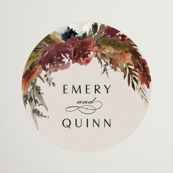 "poetique" - Wedding Favor Stickers in Autumn by Kate Ahn - Front