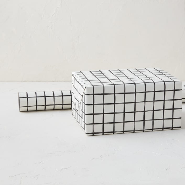 "Modern Grid" - Wrapping Paper Roll in Ink by Corinne Malesic