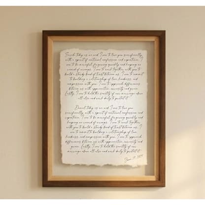 Wedding Vows Print, 100% Cotton Paper Anniversary Gift, Custom Vow Keepsake