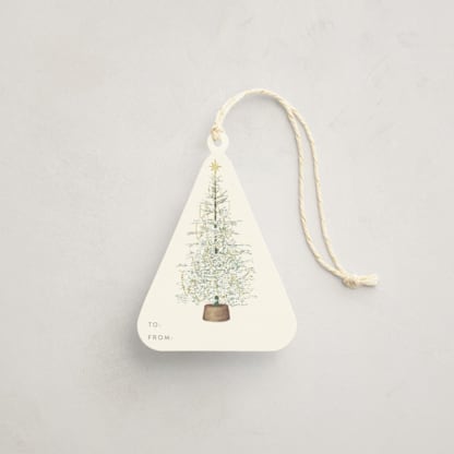 Festive Tree Foil-Pressed Gift Tags