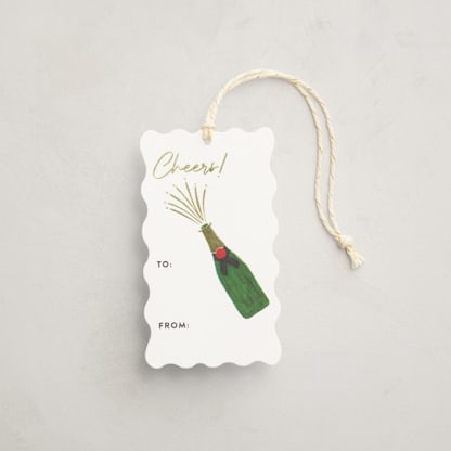 Popping Bottles Foil-Pressed Gift Tags