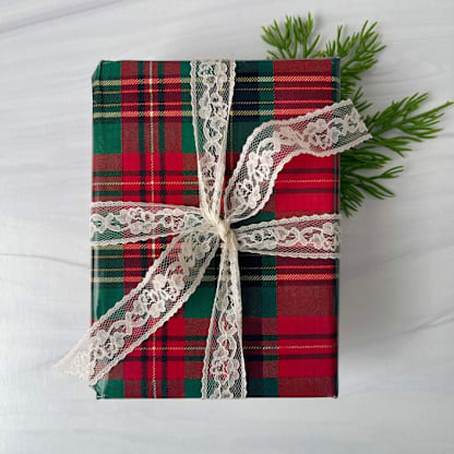 1" x 4 yards Holiday Lace Ribbon - Antique White
