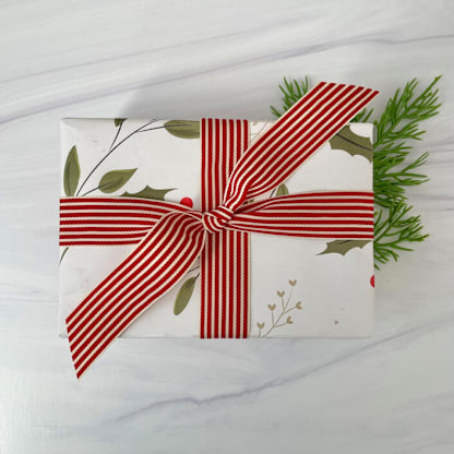 1" x 15 ft - Americana Striped Holiday Ribbon