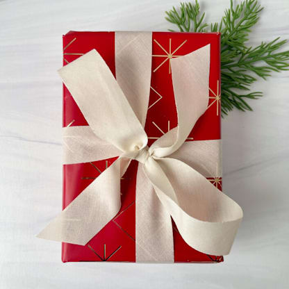 1” Cream Cotton Holiday Ribbon - 15 feet