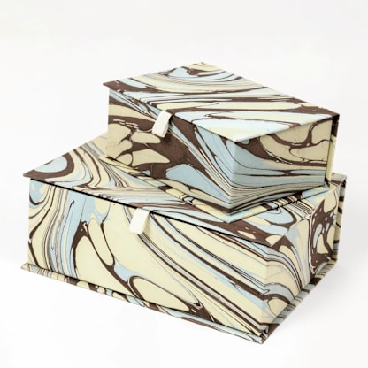 Hand-Marbled Keepsake Box Set in Kyoto - Set of 2