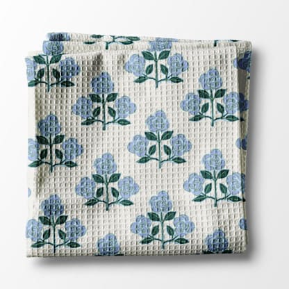 Waffle Weave Kitchen Towel - Betsy Blue