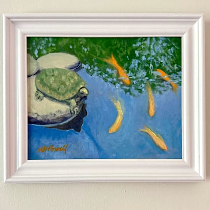 "Peaceful Pond" Original Framed Oil Painting