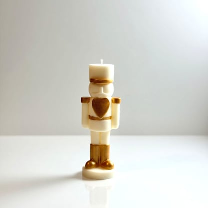 White and Gold Nutcracker Candle