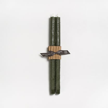 13" Elderberry Tree Twig Tapers 100% Beeswax (pair) - Antique