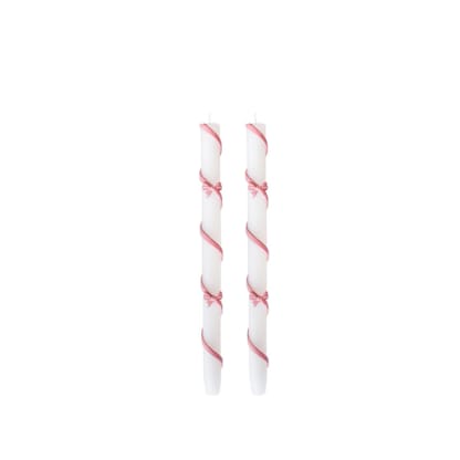 Pink Coquette Taper Candles - Set of 2