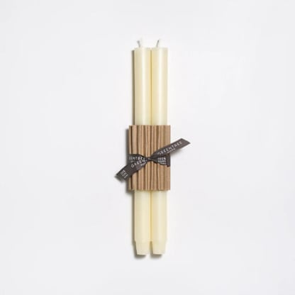 12" Church Taper 100% Beeswax (pair) - Cream