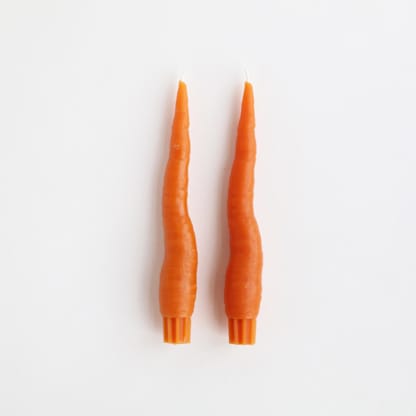 Carrot Taper Beeswax Candles (Pair)