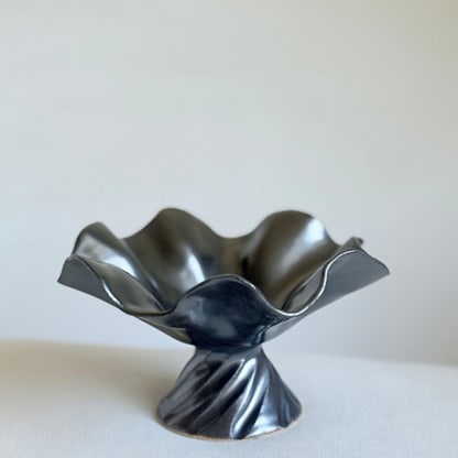 Black Cascading Pedestal Bowl