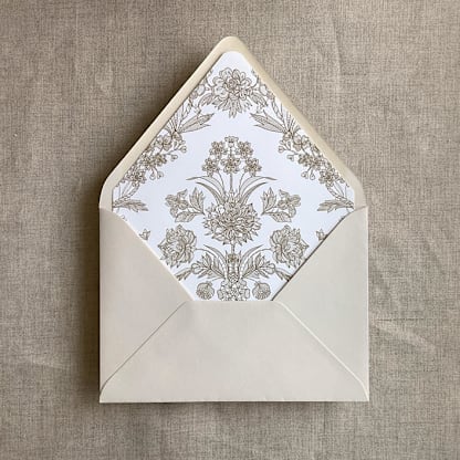Venetian floral hazelnut liner for A7 euro flap envelope | pack of 10