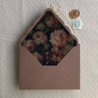 Antique garden floral liner for A7 euro flap envelope | pack of 10