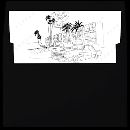 Palm Springs Skyline Envelope Liner with custom text/saying | Set of 10 | For 5x7 Minted Square Flap Envelope