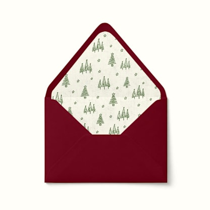 Vintage Christmas Tree Envelope Liner | Set of 10