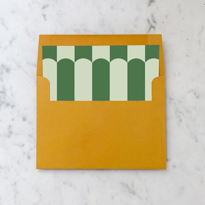 A7 Envelope Liners Green Scalloped Stripes, Square Flap (set of 10)