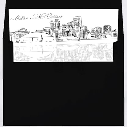 New Orleans Skyline Envelope Liner with custom text/saying | Set of 10 | For 5x7 Minted Square Flap Envelope