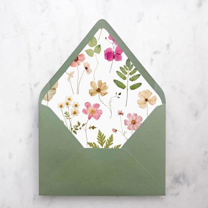 A7 Envelope Liners Pressed Flowers (set of 10)