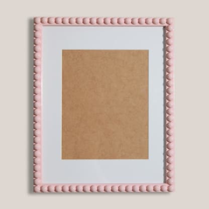 Pink Beaded Frame with White Mat