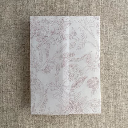 Maeve botany cameo printed vellum wrap for 5x7 card | pack of 10