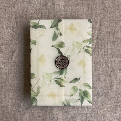 Rosalie floral ivory colored vellum wrap for 5x7 card | pack of 10