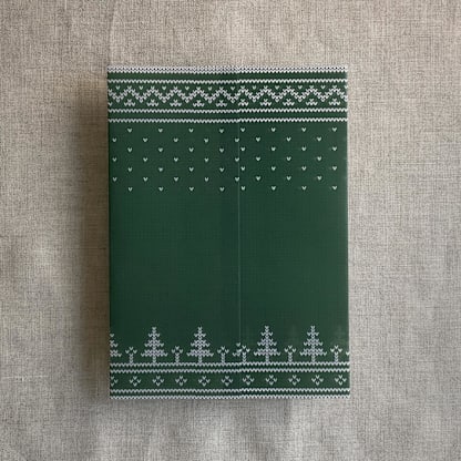 Forest green knitted holiday vellum wrap for 5x7 card | pack of 10