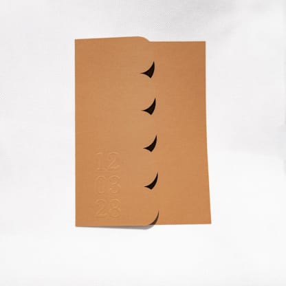 Rusty Orange Textured, Scalloped, Embossed Invitation Jacket, Qty 10