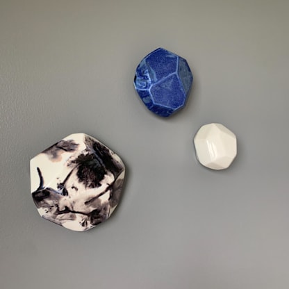 3 Geo Wall Stones in White, Azul, and Nebula