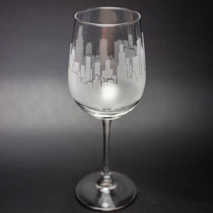 Chicago, Illinois Skyline Wine Glass