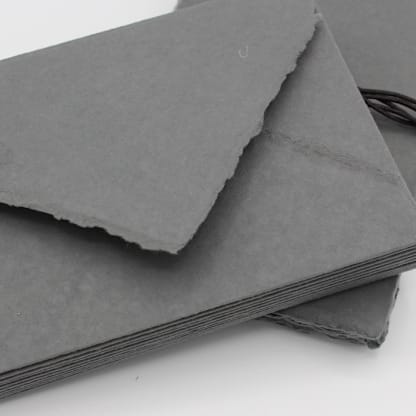 A7 Cotton Deckled Edge Envelopes - Gray 5.25" x 7.25" Cotton Handmade Deckle Edge / Gray Deckle Edge Envelopes, Set of 25