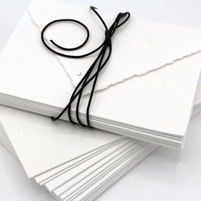 A7 Cotton Deckled Edge Envelopes White - 5.25" x 7.25" Cotton Handmade Deckle Edge Envelopes, Set of 25