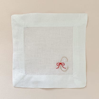 Personalize Ribbon Letter Cocktail Napkins - Set of 4