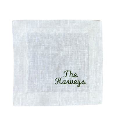 Custom Name Embroidered Cocktail Napkins
