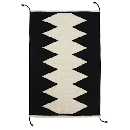 Zapotec Black and Ivory Rug #3, Size 2'x3'