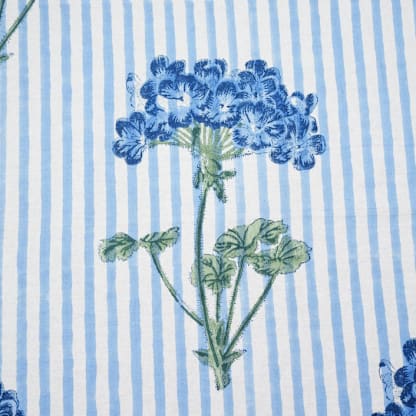 Blue Hydrangea Blockprint Tablecloth - 60x90