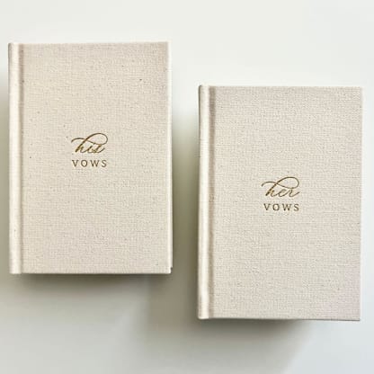 His and Her Vows Linen Vow Book Set