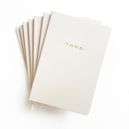 Linen Wedding Vows Book | Gold Foil on Cream Linen